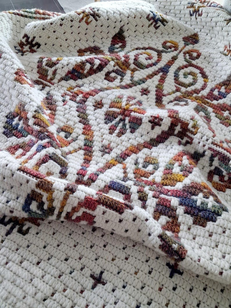 Floralicious Overlay Mosaic Crochet Blanket Pattern