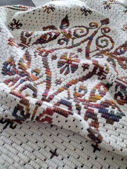 Floralicious Overlay Mosaic Crochet Blanket Pattern