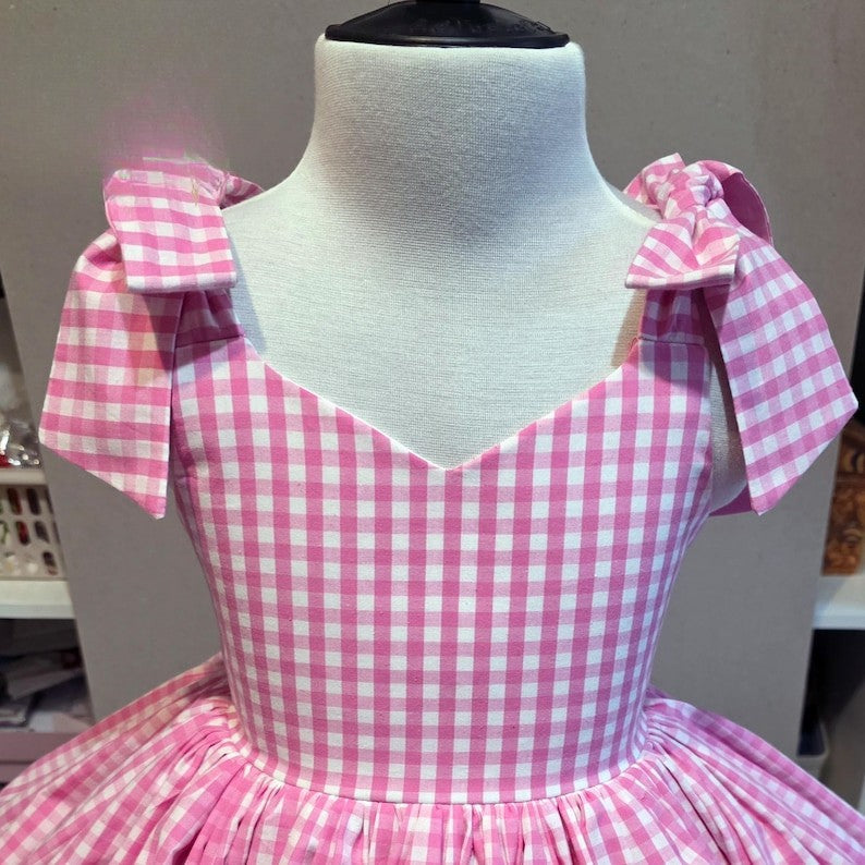 Kids Puffy Plaid Dress Sewing Pattern