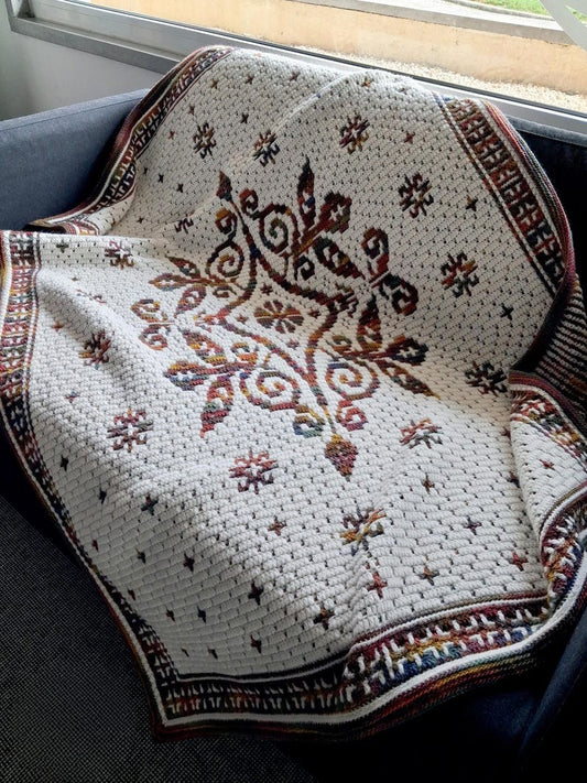 Floralicious Overlay Mosaic Crochet Blanket Pattern