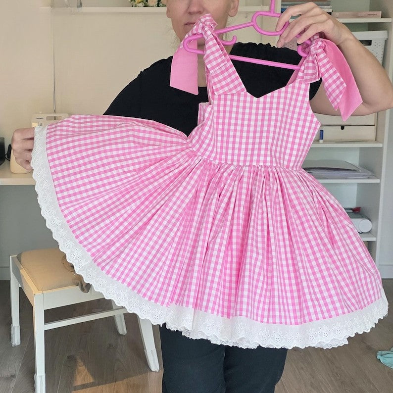 Kids Puffy Plaid Dress Sewing Pattern