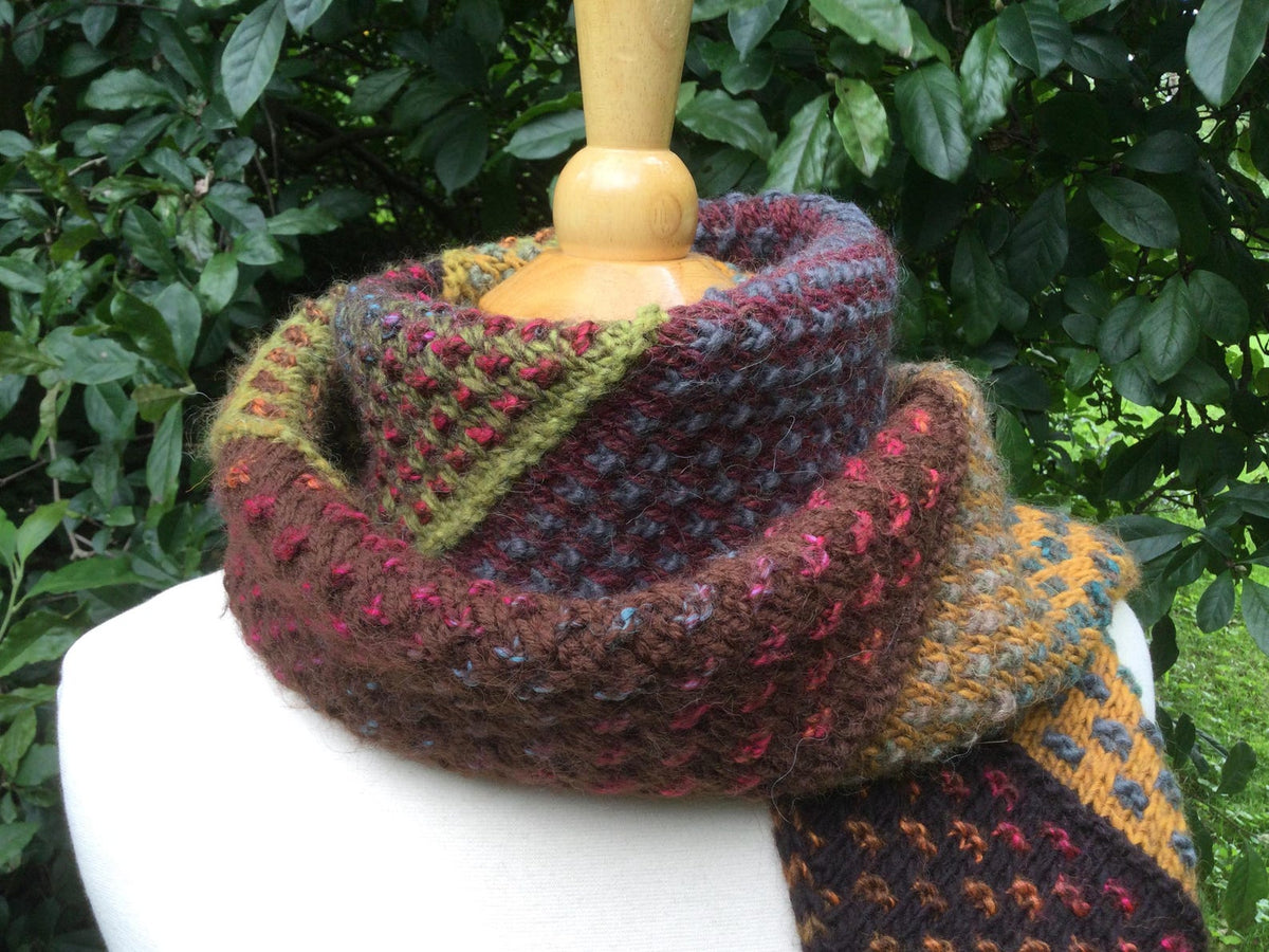 Crazy Quilt Scarf Knitting Pattern