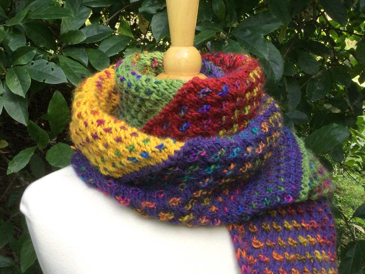 Crazy Quilt Scarf Knitting Pattern