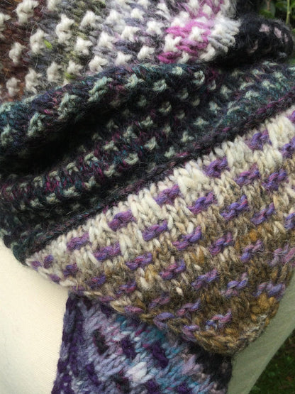Crazy Quilt Scarf Knitting Pattern