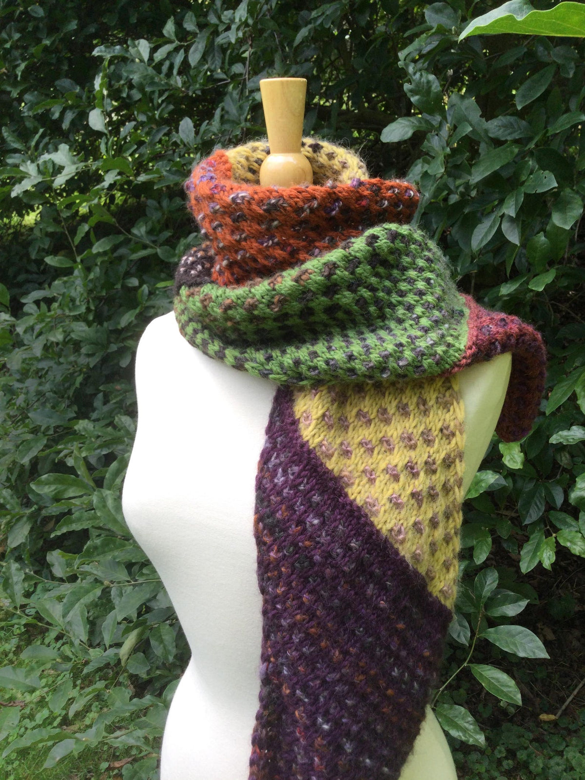 Crazy Quilt Scarf Knitting Pattern