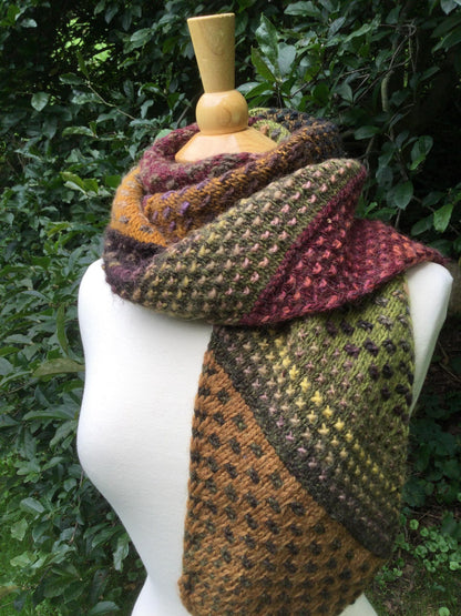 Crazy Quilt Scarf Knitting Pattern