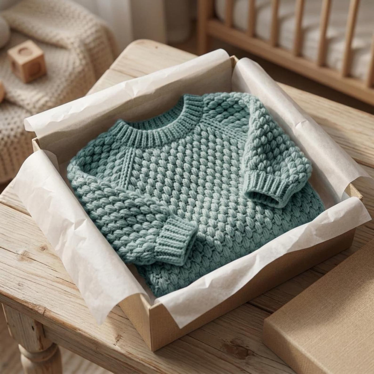 Alpine Stitch Baby Sweater Crochet Pattern
