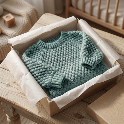 Alpine Stitch Baby Sweater Crochet Pattern