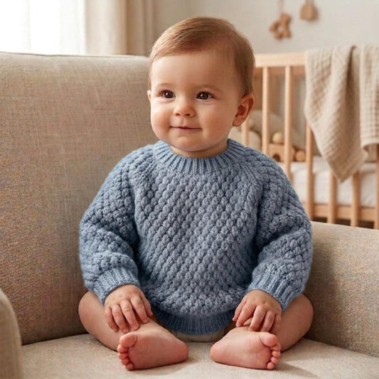 Alpine Stitch Baby Sweater Crochet Pattern