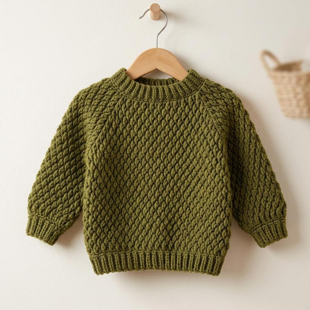 Alpine Stitch Baby Sweater Crochet Pattern