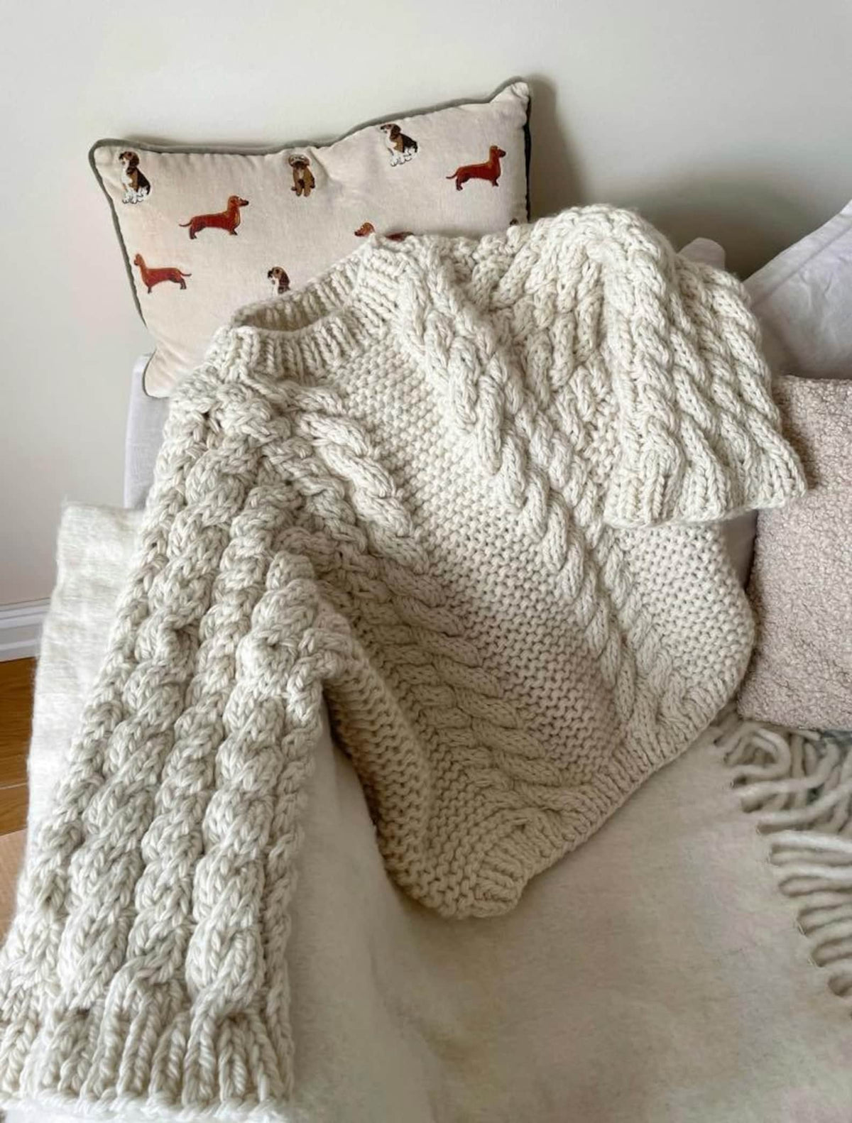 Ludde cable knit sweater, sweater knitting pattern