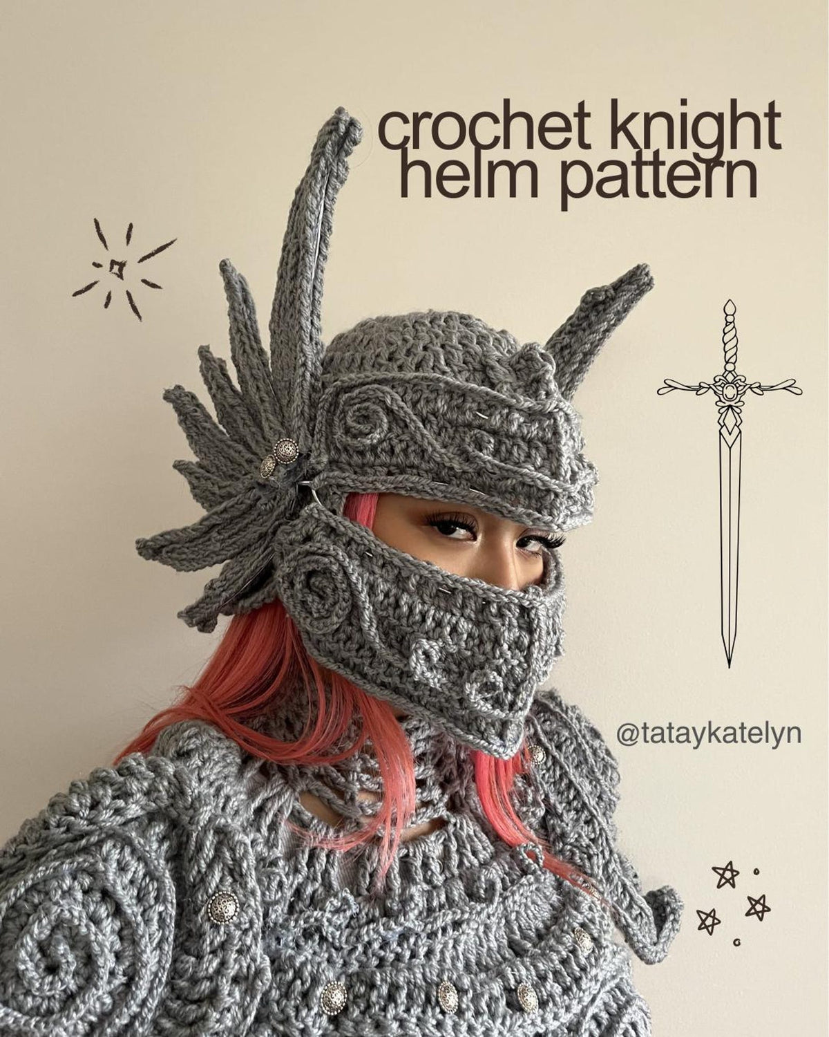 crochet knight helm pattern