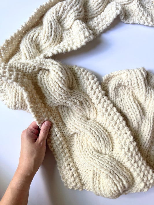 Chunky Cable Scarf Knitting Pattern