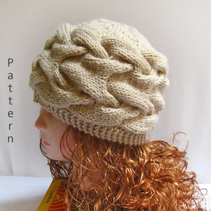 Knit Hat Pattern Knit Cabled Hat Knitting Pattern