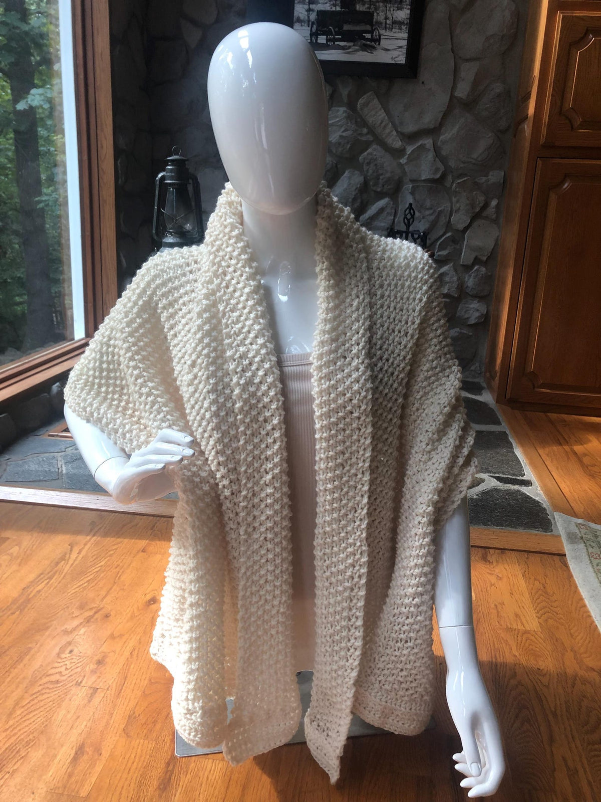 EASY KNIT Pattern for Rectangular Blanket Wrap Shawl pattern