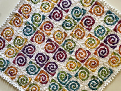 Crochet Pattern for Spiral Granny Square Baby Blanket