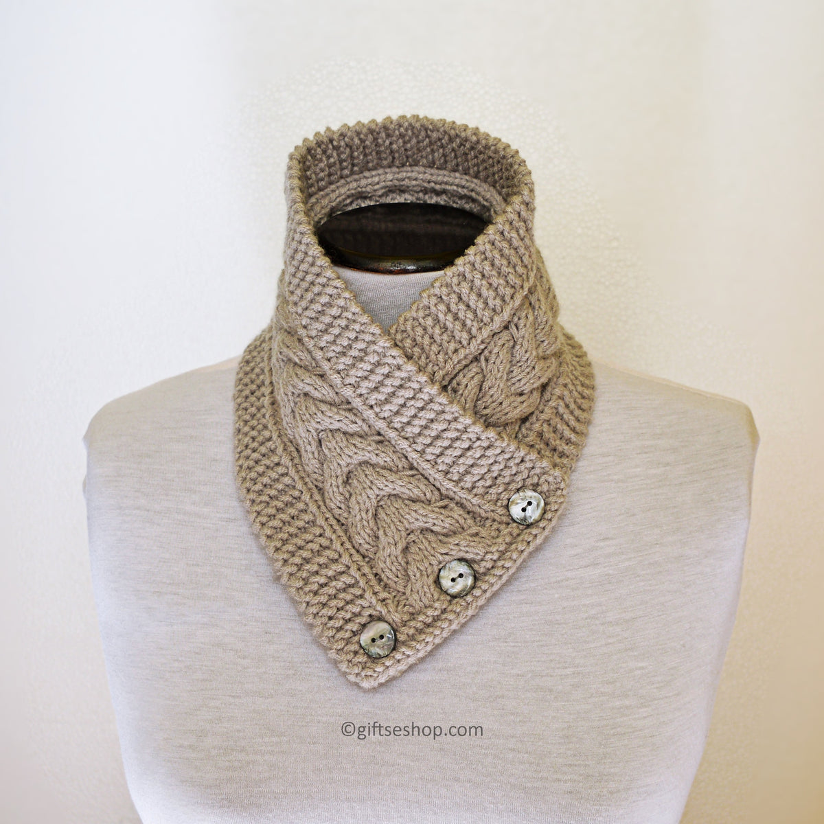 Knitting Pattern Button Cowl Scarf Knitting Pattern