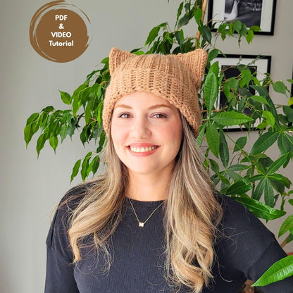 Kitty Ear Beanie Crochet Pattern