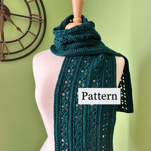 Diamond Vines Scarf Crochet Pattern