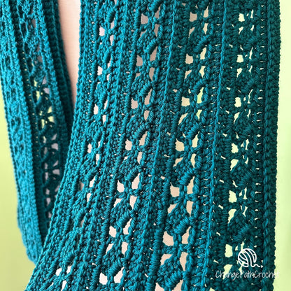 Diamond Vines Scarf Crochet Pattern