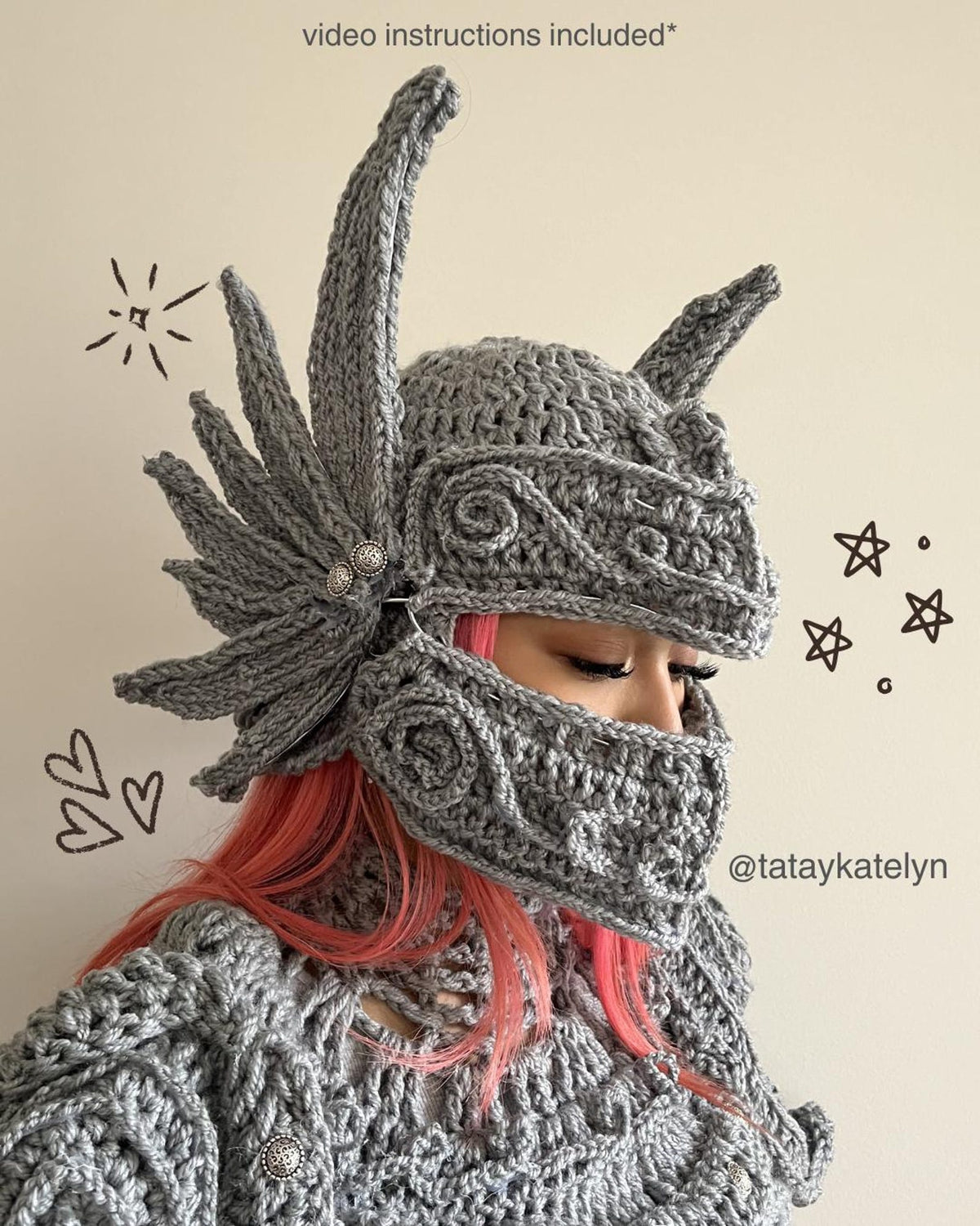 crochet knight helm pattern