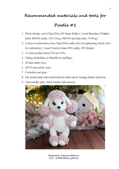 Poodle Crochet Pattern