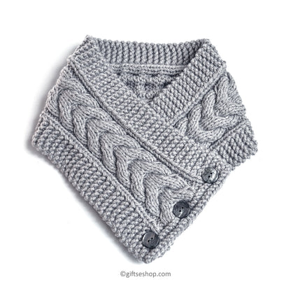 Knitting Pattern Button Cowl Scarf Knitting Pattern