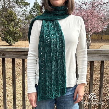 Diamond Vines Scarf Crochet Pattern