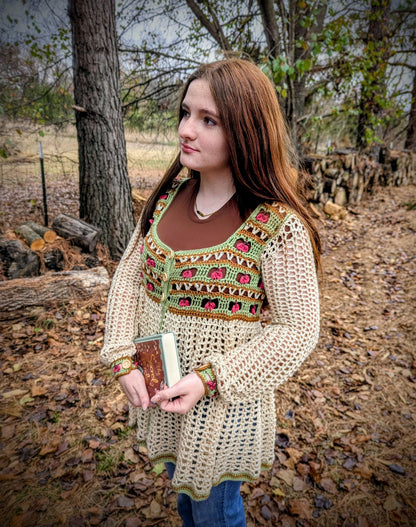 Crochet Cottage Apple Cardigan Pattern