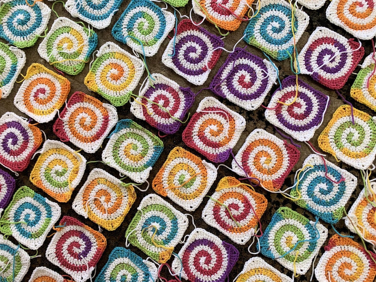 Crochet Pattern for Spiral Granny Square Baby Blanket