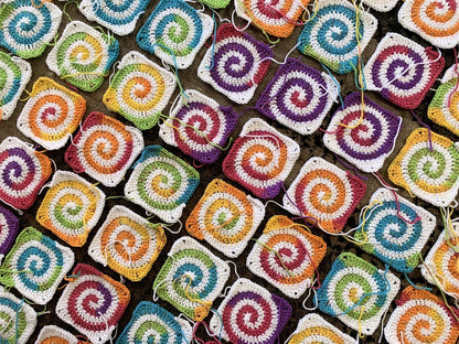 Crochet Pattern for Spiral Granny Square Baby Blanket