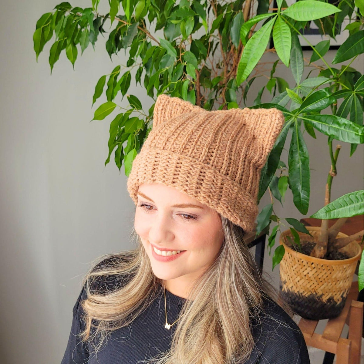 Kitty Ear Beanie Crochet Pattern