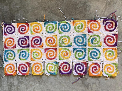Crochet Pattern for Spiral Granny Square Baby Blanket