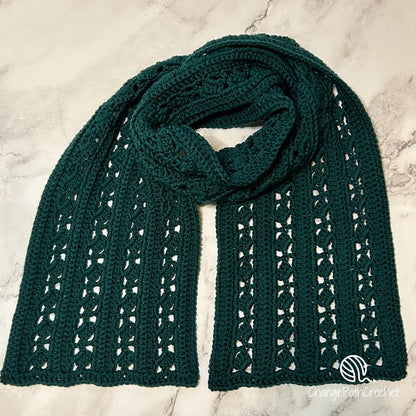 Diamond Vines Scarf Crochet Pattern