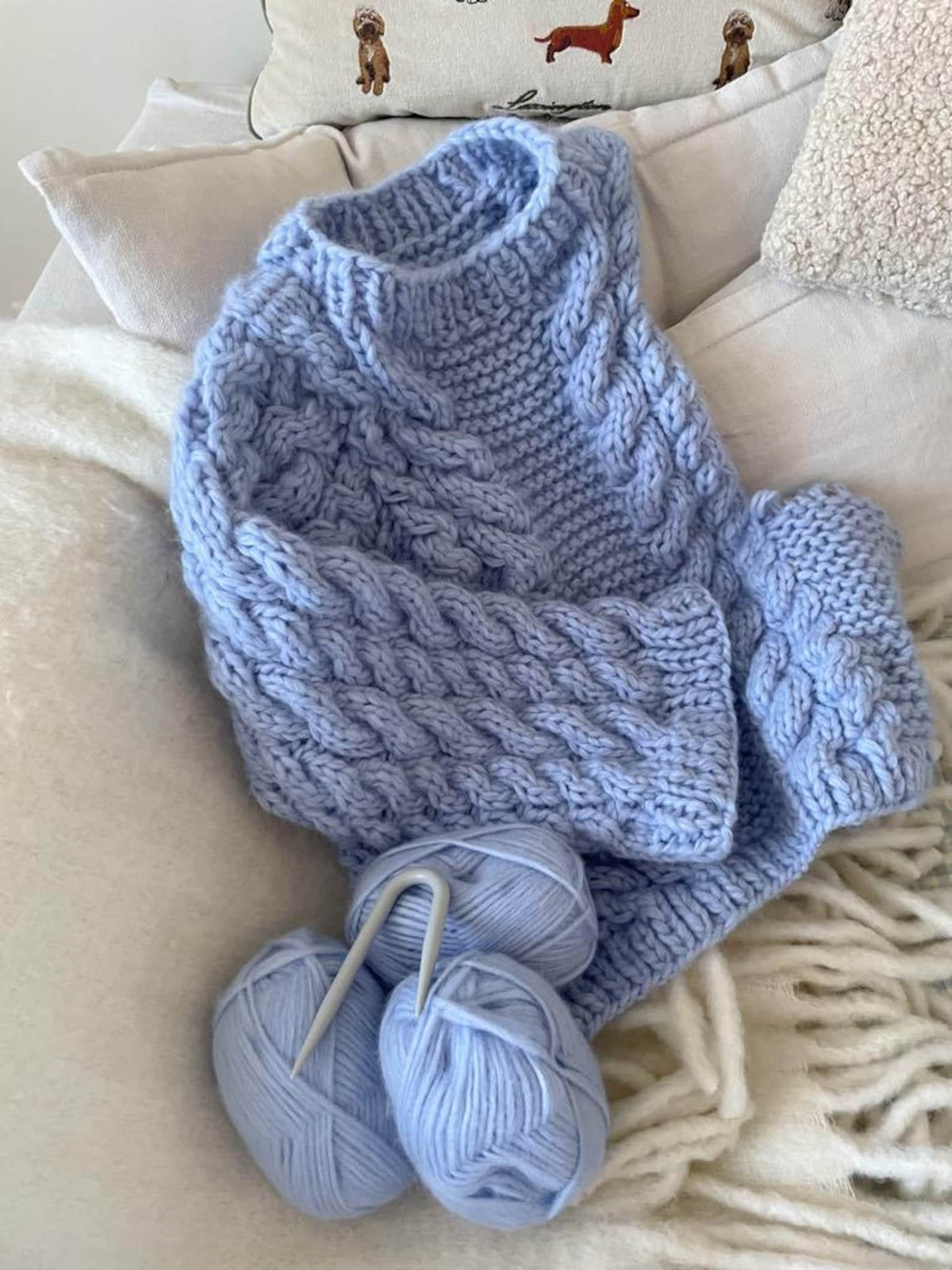 Ludde cable knit sweater, sweater knitting pattern