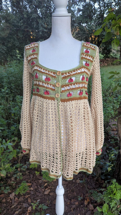 Crochet Cottage Apple Cardigan Pattern