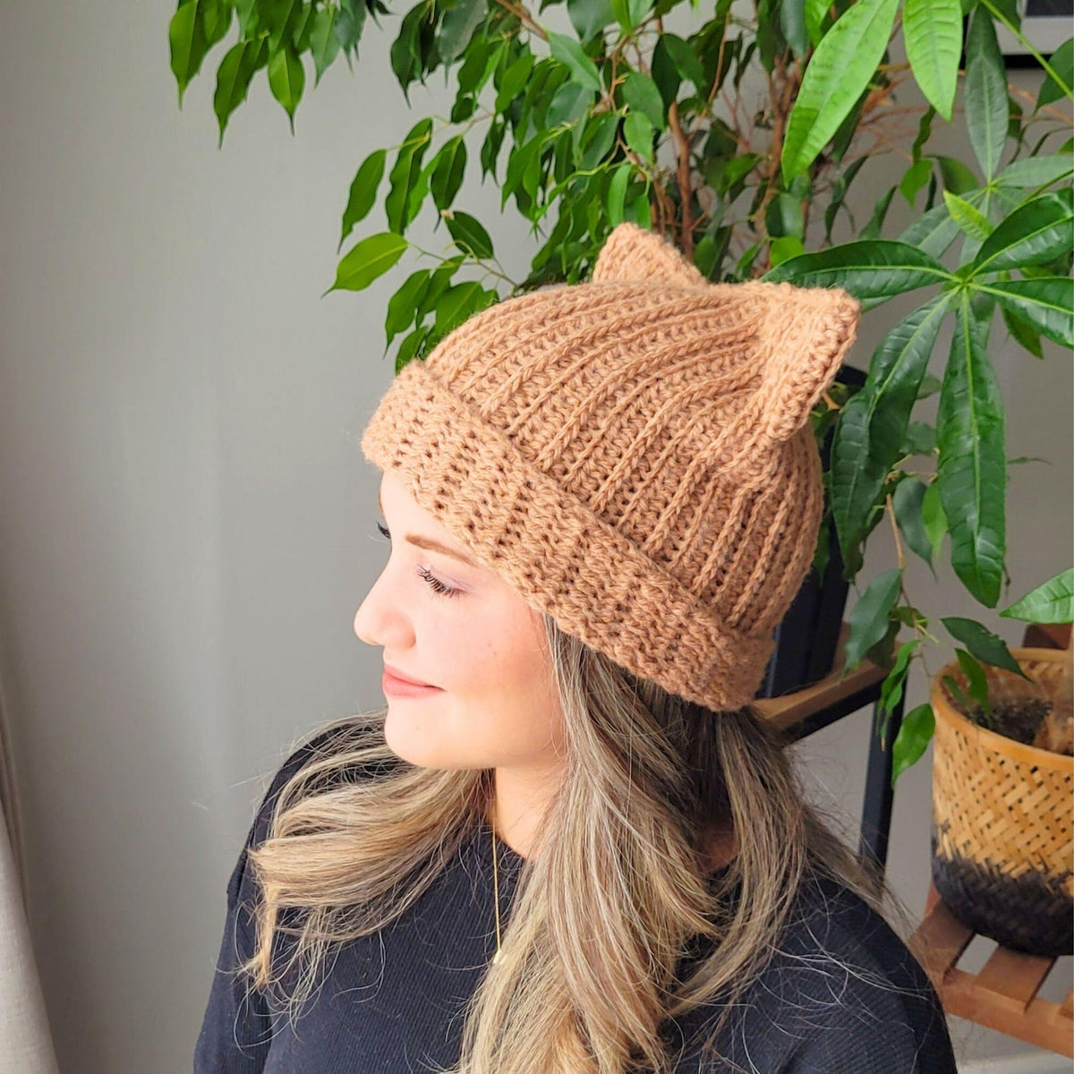 Kitty Ear Beanie Crochet Pattern
